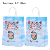 48/24/12/6pcs 인쇄 선물 가방 코코 캔디 어린이 파티 전리품 소년 소녀 아이 Cocomeon 생일 장식 용품115634, 24PCS, 21x15x8cm, D