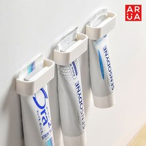 아루아 화이트 클립 치약걸이 1+1 치약꽂이 치약짜개 욕실 용품, 2P