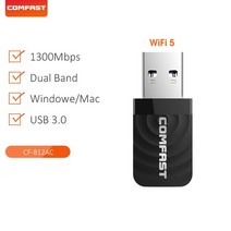카파이 와이파이 동글 휴대용 무선 USB wifi 6 usb 어댑터 1800m ax1800 usb3.0 wifi 네트워크 카드 2.4g 5.8ghz wifi5 1300mbps, 와이파이 5 1300mbps