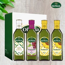 올리타리아 올리브유500ml 1병+포도씨유500ml 1병+해바라기씨유500ml 2병 (선물세트), 단품없음