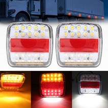 각종 조명 무드 등 차량 12V 26LED 트레일러 트럭 캐러밴 리어 테일 라이트 방향 지시등 브레이크 정지 램, 한개옵션1, 한개옵션0