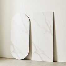 제이픽스 포세린 통 세라믹 반타원 타원형 식탁 테이블 교체 상판, 올화이트