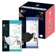 빅슈가라이트 특대형 XL 50매 KF94 새부리형 얼큰이 황사 방역 보건용 마스크, 블랙50장, 블랙