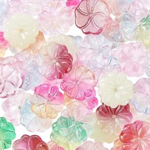 LiQunSweet 매력적인 골든 포일 크리스탈 유리 스페이서 바이올렛 연꽃 씨앗 포드 비즈 주얼리 제작용 50개, Flower_15x4mm