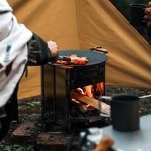 캠핑화목난로 야외캠핑 안전망 세트 미니 휴대 실내용, F 스토브