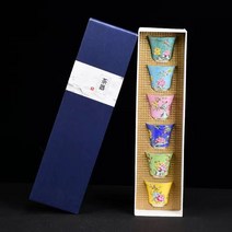 전통 페인팅 도자기 찻잔 경덕진 빈티지 도자기 찻잔 개완 찻잔 55ml*2pcs, 6개 세트