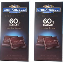 기라델리 인텐스 다크 초콜릿 60% 카카오 이브닝 드림, 100g, 2개