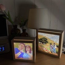사진 액자 LED 주문제작 드로잉 아크릴 무드등[집들이 기념일 커플 친구 선물], 주황등, 대형 + 어댑터