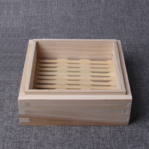 사각 대나무 찜기 편백나무 찜통 세이로무시 떡 만두, 찜기+뚜껑(25x25cm)