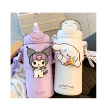 산리오 텀블러 시나모롤 쿠로미 마이멜로디 폼폼푸린 원터치 빨대 텀블러 물병 보온병 460ml 다나에, 쿠로미 빨대 텀블러