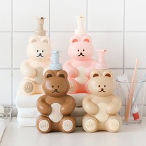 로마네 도낫도낫 베어 거품형 디스펜서 핸드워시 손세정 곰돌이 캐릭터 리필용기 욕실용품 집들이 선물, 초코