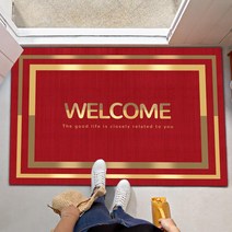 웰컴 WELCOME 매트 입구 발판 현관 업소용 입구 러그 어서오세요 발매트, 횡판(레드) + 90x120cm(가로판)