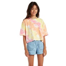 Volcom 여아용 Galactic Stone 반소매 홀치기 염색 크롭 티 멀티 XX-Small, Multi, Large