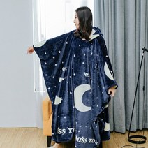입는담요 무릎 극세사 후드 두꺼운 담요 이불 망토 겨울 캠핑 집순이 대형
