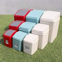 코멕스 클린 푸쉬 휴지통 1.38L 베이지민트레드, 민트