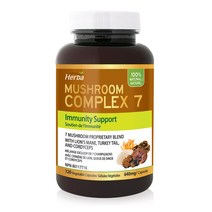 버섯 콤플렉스 1280mg 120캡슐 영지버섯 동충하초 마이타케 7가지 버섯추출물 허바 캐나다, 1병/120캡슐