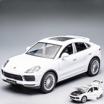 포르쉐 카이엔 1:24 SUV 다이캐스트 피규어 키덜트 전시 수집 장식 자동차모형 선물 남친, 카이엔 S 쿠페 화이트(1/24 6도어)