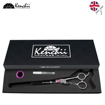 Kenchii 애견미용 일자가위 직선가위 그루밍 7인치 8인치, 8인치 스트레이트