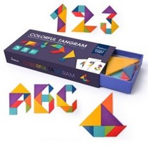 socean 칠교 7pcs 조각 맞추기 퍼즐 놀이 양면 카드50pcs 조립 퍼즐 모자이크 모형 만들기 만들기 퍼즐 놀이 아가 장