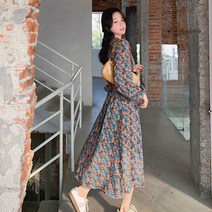 플로랄 리본 여친룩 20대 상큼 롱원피스 봄 청순룩