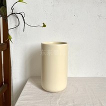저장항아리 장독대뚜껑 미니옹기 저장용기 항아리 장독 크림 옐로우 스트레이트 보관 매트 심플 레트로 주방 젓가락 튜브 크림 옐로우 고가 식기, 크림 옐로우 - 라지