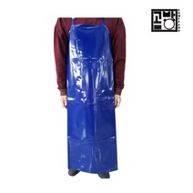 블루 코팅앞치마 방수용앞치마 세차앞치마 낚시앞치마 원피스앞치마 앞치마, 1개, 소