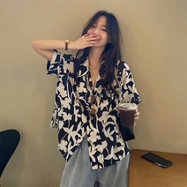 여자 하와이안 셔츠 오버핏 꽃남방 빈티지