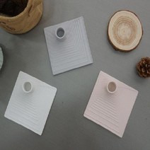심플 사각 도자기 촛대 (3color), 그레이