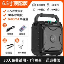 블루투스 스피커 마이크 버스킹 3600mA 노래방 앰프 카페 매장용 업소용 무선 마이크 무선 고음질 서브우퍼 휴대용 야외 댄스 스피커, 프리미엄【리모컨】+U디스크