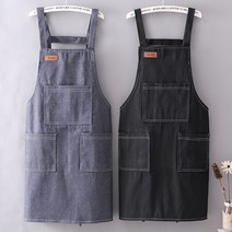 데님 진 앞치마, 블랙, 색상:블랙