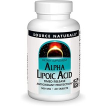 Source Naturals 알파 리포산 - 건강한 설탕 대사 간 기능 에너지 생성 지원 - 60 시간 방출 정제 60 카운트(1팩)