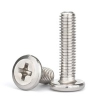 M6 10개 초저두 볼트 십자 헤드 A270 CM 크로스 필립스 플랫 웨이퍼 헤드 나사 볼트, M6 (10pcs), 12mm