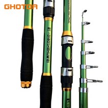 Ghotda 2.1m -3.6m 잉어 하드 frp 텔레스코픽 낚시대, 협력사, 녹색