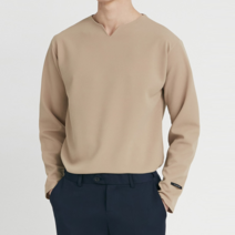 구김없는 빅사이즈 트임 긴팔티셔츠