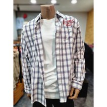 지프 Jeep 남녀공용 등판 프린팅 체크 셔츠 JJ3SHU140