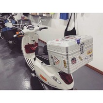 오토바이 탑박스 배달박스 슈퍼커브 베스파 리어백, 35리터 초대형 실버