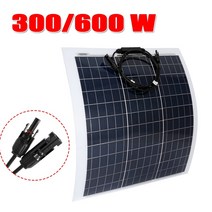 경기도태양광 태양광발전기300w600w 태양 전지 패널 반 유연한 단결정 태양 전지판 diy 방수 충전식 전원개인용태양열, 1개 300w