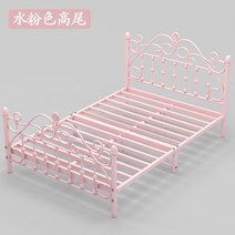 공주침대 핑크 프레임 공주풍 철제 엔틱 유럽풍 침대, 1800mmx2000mm, A타입 하이테일