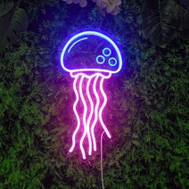 감성 무드등 아트네온 해파리 LED 인테리어 조명 선물 네온사인, A형 블루