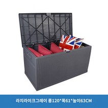 조립창고 간이 농기구 보관함 야외 이동식 야외 보관 캐비닛 방수 태양 보호 정원 도구 안뜰 상자 발코니, A.1, H.대형 모조 등나무 그레이 120X61X63cm