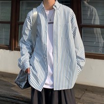 청 데님 오버핏 체크 가을 남성 줄무늬 셔츠 남방 와이셔츠 정장 코트 와이셔츠 린넨 골덴 패딩