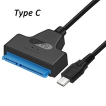 SATA-USB 3.0 / 2.0 케이블 2.5 인치 외장형 HDD SSD 하드 드라이브용 최대 6 Gbps SATA 3 22 핀 어댑터 USB 3.0-Sata III 코드, 22cm SATA USB Cable, SATA to Type C