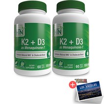 헬스스루뉴트리션 MK7 비타민 K2 + D3 1000iu 60캡슐 +기프트, 2개, 60베지캡슐