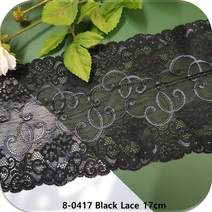 dklace 스판 레이스 8-0417 레이스 3 color ( 17cm (1yd 5yd 10yd) 기준 ), Black (900cm_10yd)