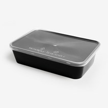 블랙직사각 1칸 내열도시락 PP-500A, 10개입, 1개