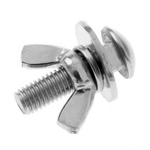 GHSHOP 6xTech 다이빙 백 플레이트 스테인레스 스틸 나비 나사 볼트 윙 너트 1 세트, 8mm, 실버