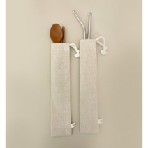 친환경 휴대용 스테인레스 빨대파우치 빨대주머니, 27cm(순면)