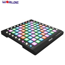 입문용 WORLDE 오카 PAD64-A 프로 휴대용 USB MIDI 드럼 패드 컨트롤러 64 RGB 백라이트 24 버튼 내장 128M, 한개옵션0