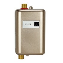 전기순간온수기 미니 LCD 디스플레이 전기 순간 온수기 3000W 탱크리스 욕실 주방 세척용, 04 Gold_02 Eu 플러그