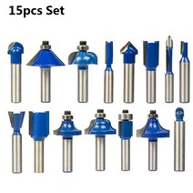 목공용 라우터 XCAN 라우터 비트 세트 8mm 생크 15pcs 텅스텐 카바이드 우드 커터 밀 트리밍 스트레이트 밀, 02 15pcs 8mm Shank